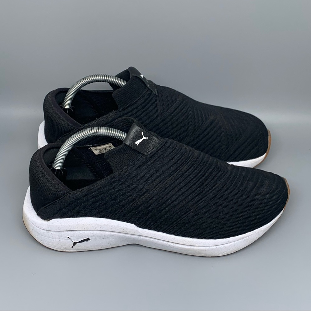 Puma Enlighted Black White‎ Slip-On Shoes 376446-02 Women's Sz 9.5